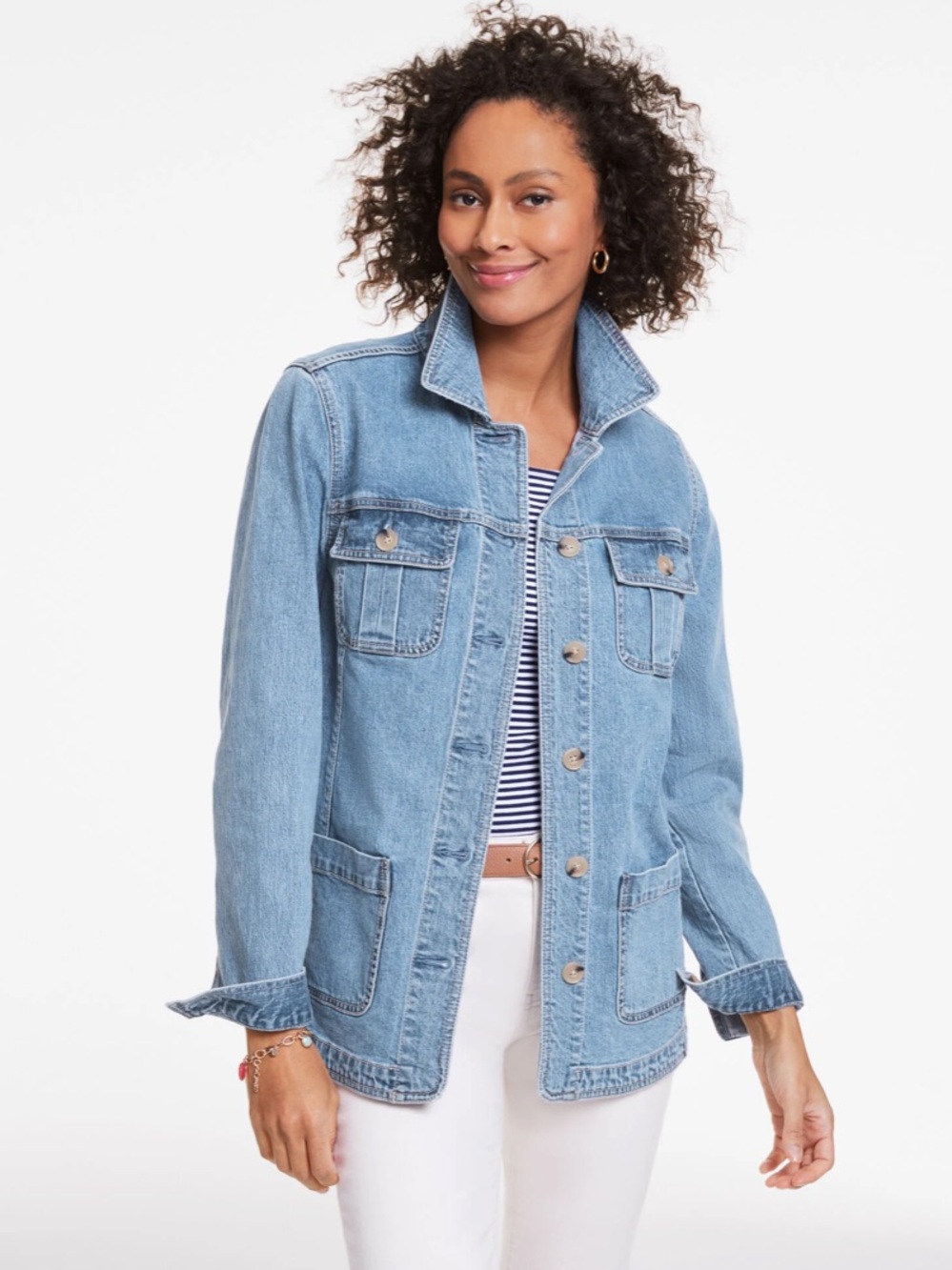 Talbots Denim Chore Jacket Womens Medium
